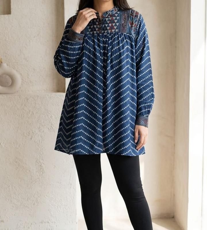 Indigo Fusion Ajrakh & Bandhani Tunic