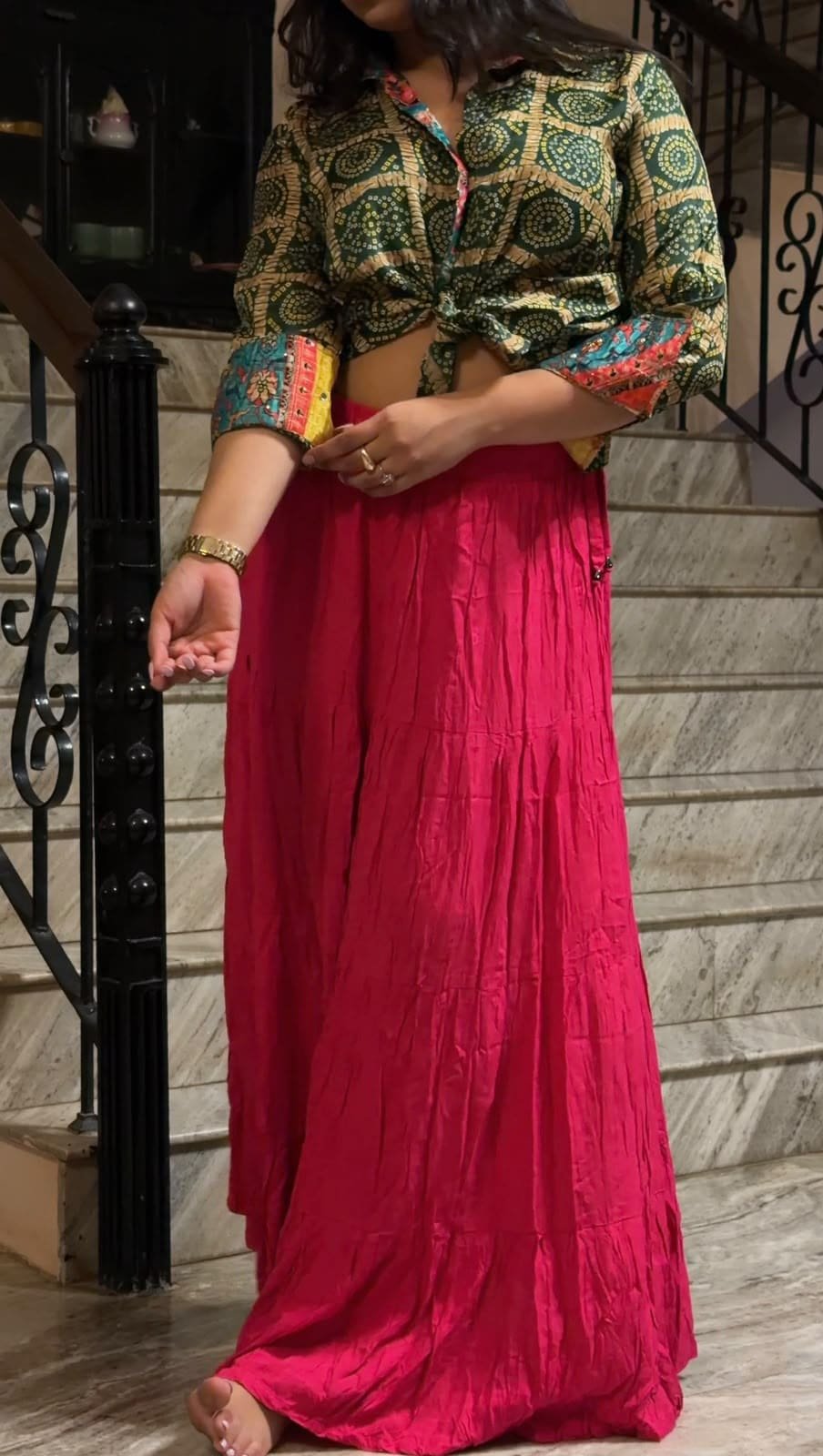 Bandhani Shirt & Skirt Co-ord