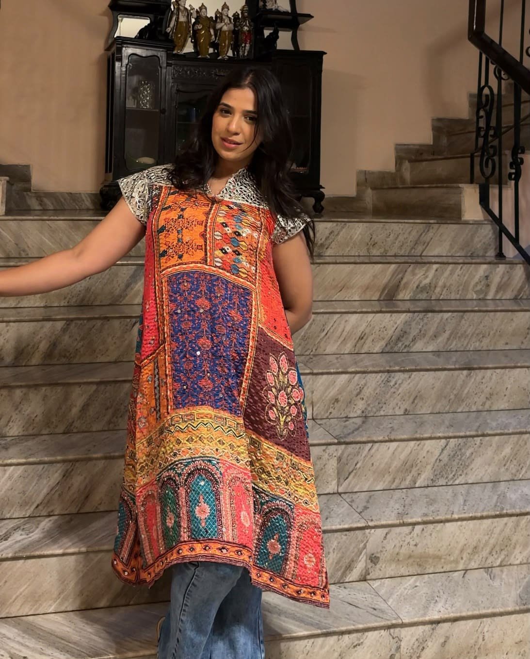 Orange Patchwork Tunic
