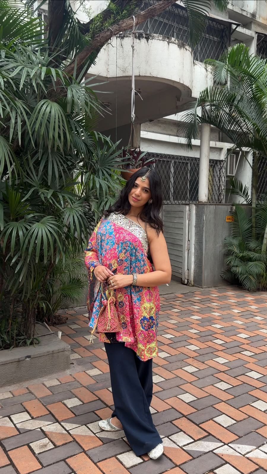 One-Shoulder Printed Tunic