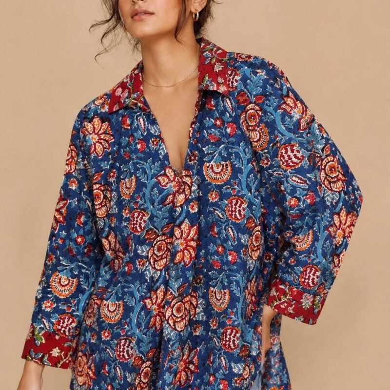 Navy Floral Shirt